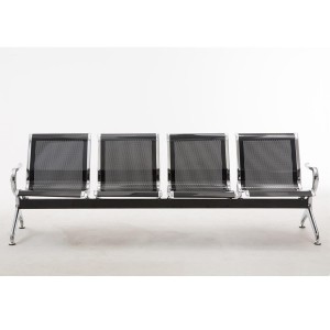 Bancada 4 asientos AUREA, en metal negro