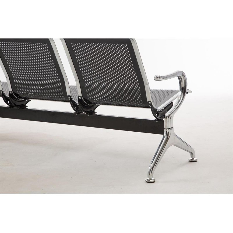 Bancada 4 asientos AUREA, en metal negro