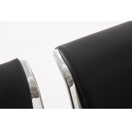 Bancada 4 asientos AUREA, en metal negro y piel negra 2