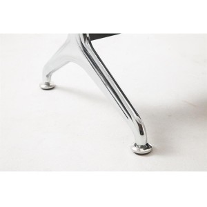 Bancada 4 asientos AUREA, en metal negro y piel negra