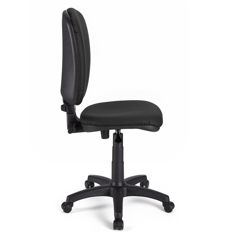 Silla ergonómica CALIPSO SIN BRAZOS, respaldo ajustable, en piel negro