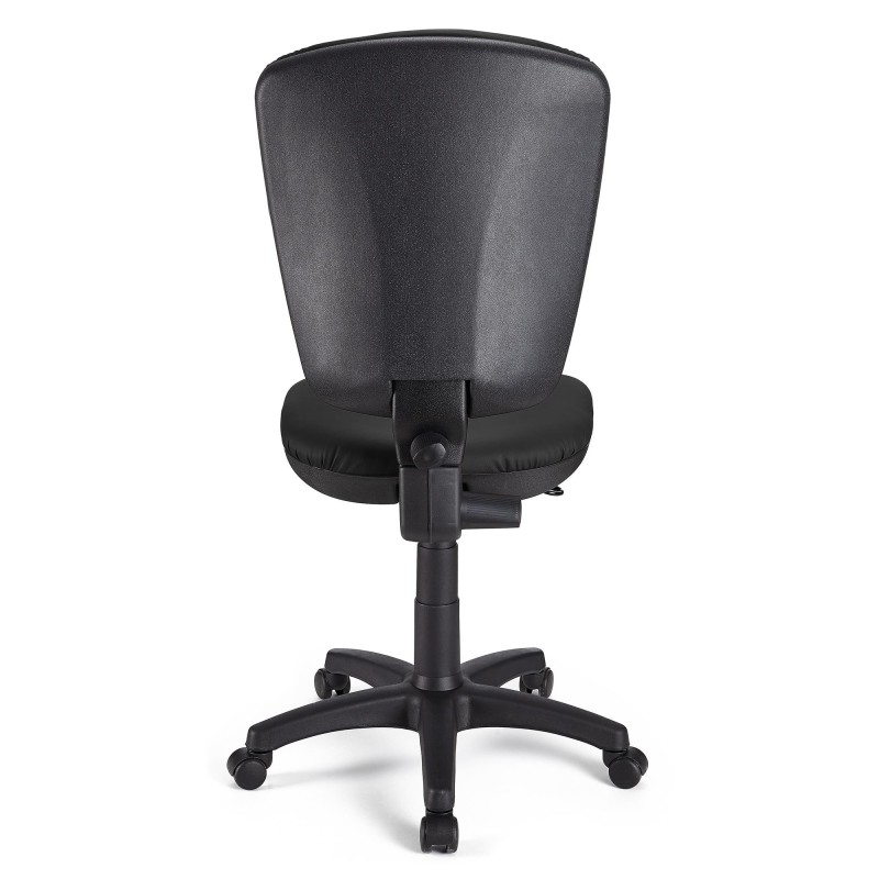 Silla ergonómica CALIPSO SIN BRAZOS, respaldo ajustable, en piel negro
