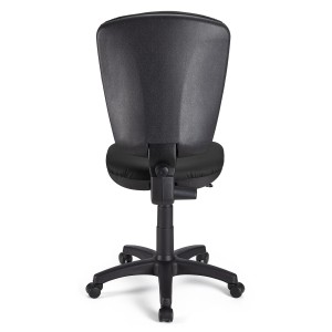 Silla ergonómica CALIPSO SIN BRAZOS, respaldo ajustable, en piel negro