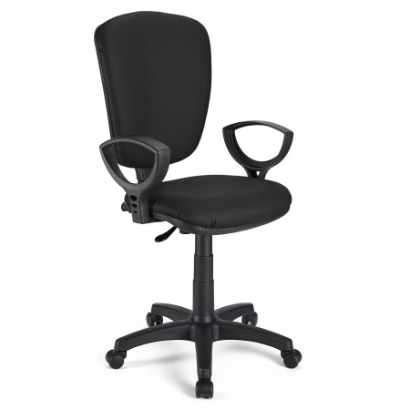 Silla de oficina CALIPSO, respaldo ajustable, en piel negro 2