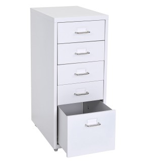 Archivador HUT 5 CAJONES, 69x28x44 cm, en Acero color Blanco