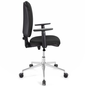 Silla de oficina CALIPSO PRO PIEL, respaldo y brazos ajustables, en negra