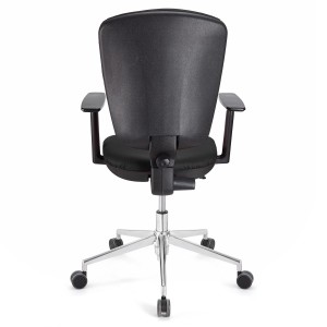 Silla de oficina CALIPSO PRO PIEL, respaldo y brazos ajustables, en negra