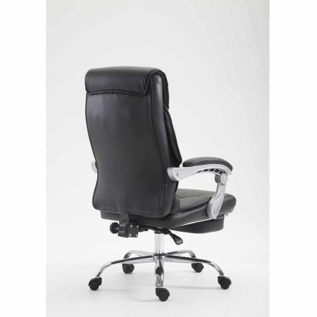 Sillón de Oficina OREGON, Reposapiés Extensible, Gran Acolchado, en Piel color Negro 2