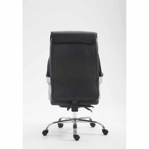 Sillón de Oficina OREGON, Reposapiés Extensible, Gran Acolchado, en Piel color Negro