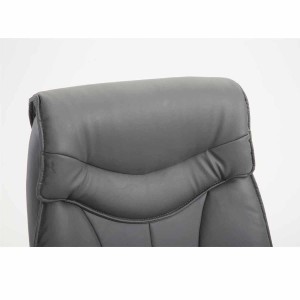 Sillón de Oficina OREGON, Reposapiés Extensible, Gran Acolchado, en Piel color Negro
