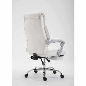 Sillón de Oficina OREGON, Reposapiés Extensible, Gran Acolchado, en Piel color Negro