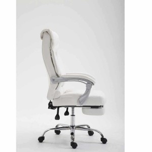 Sillón de Oficina OREGON, Reposapiés Extensible, Gran Acolchado, en Piel color Negro