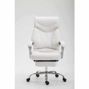 Sillón de Oficina OREGON, Reposapiés Extensible, Gran Acolchado, en Piel color Negro