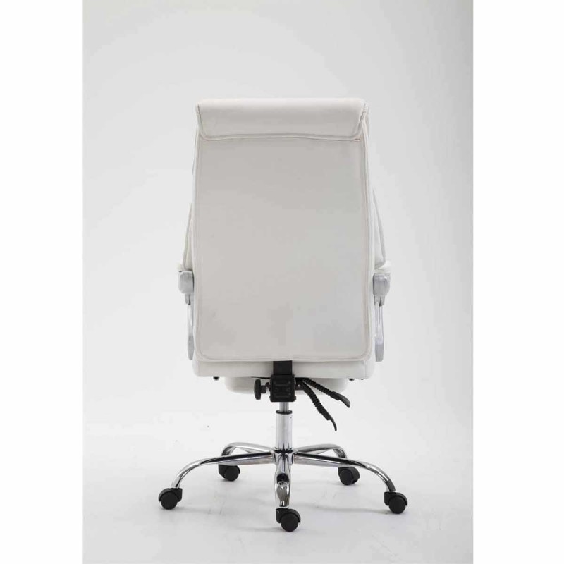 Sillón de Oficina OREGON, Reposapiés Extensible, Gran Acolchado, en Piel color Negro