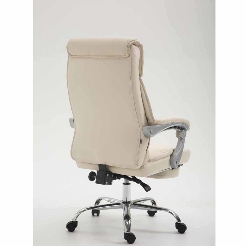 Sillón de Oficina OREGON, Reposapiés Extensible, Gran Acolchado, en Piel color Negro