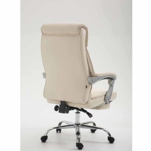 Sillón de Oficina OREGON, Reposapiés Extensible, Gran Acolchado, en Piel color Negro