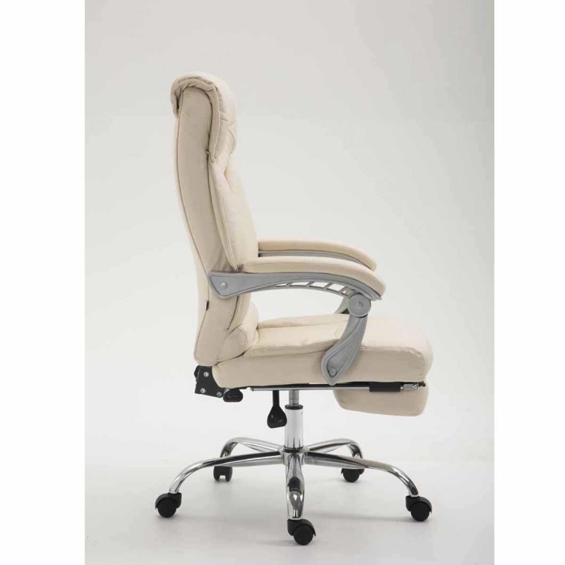 Sillón de Oficina OREGON, Reposapiés Extensible, Gran Acolchado, en Piel color Negro