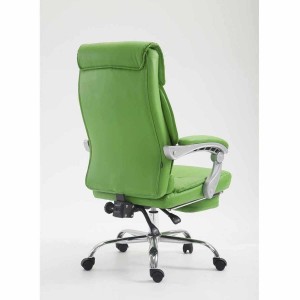 Sillón de Oficina OREGON, Reposapiés Extensible, Gran Acolchado, en Piel color Negro