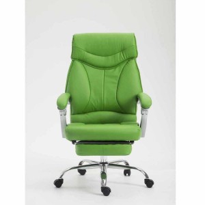 Sillón de Oficina OREGON, Reposapiés Extensible, Gran Acolchado, en Piel color Negro