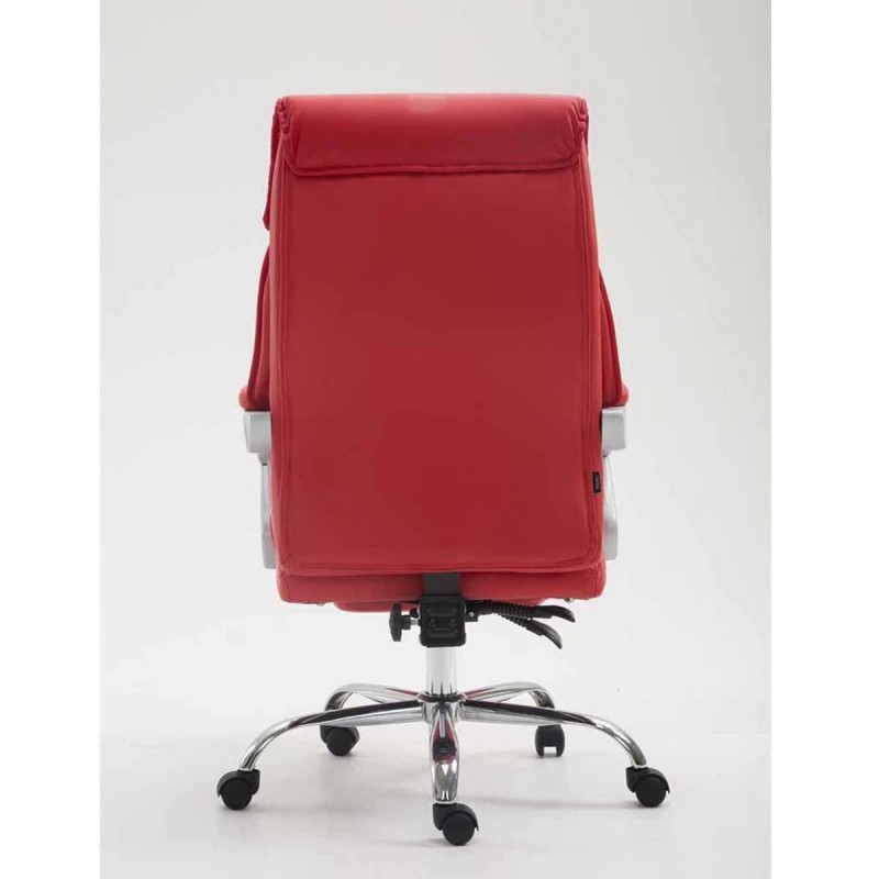 Sillón de Oficina OREGON, Reposapiés Extensible, Gran Acolchado, en Piel color Negro