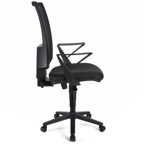 Silla de oficina PANDORA PIEL, respaldo ajustable, color negro