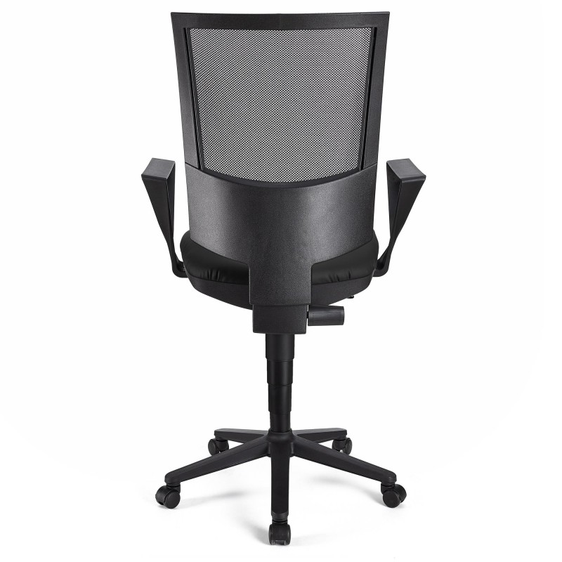 Silla de oficina PANDORA PIEL, respaldo ajustable, color negro