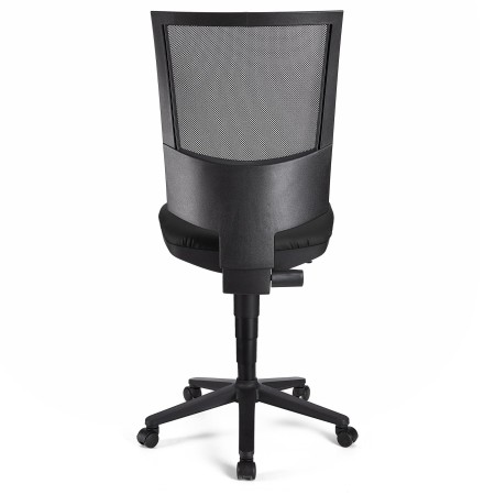 Silla de oficina PANDORA SIN BRAZOS PIEL, respaldo ajustable, color negro 2