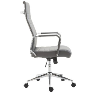 Silla de Oficina KOLMU, base de metal, piel negra