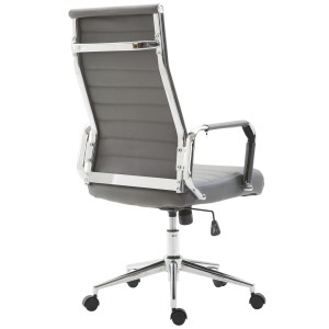 Silla de Oficina KOLMU, base de metal, piel negra