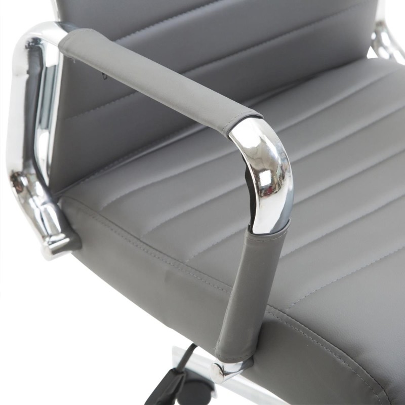 Silla de Oficina KOLMU, base de metal, piel negra