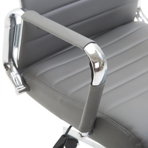 Silla de Oficina KOLMU, base de metal, piel negra