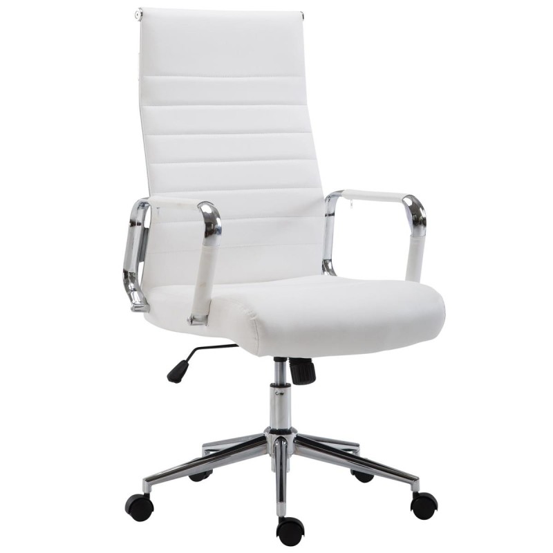 Silla de Oficina KOLMU, base de metal, piel negra