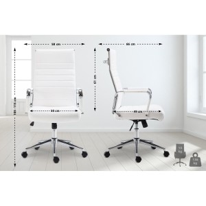 Silla de Oficina KOLMU, base de metal, piel negra