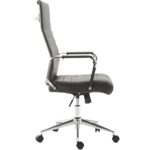 Silla de Oficina KOLMU, base de metal, piel negra