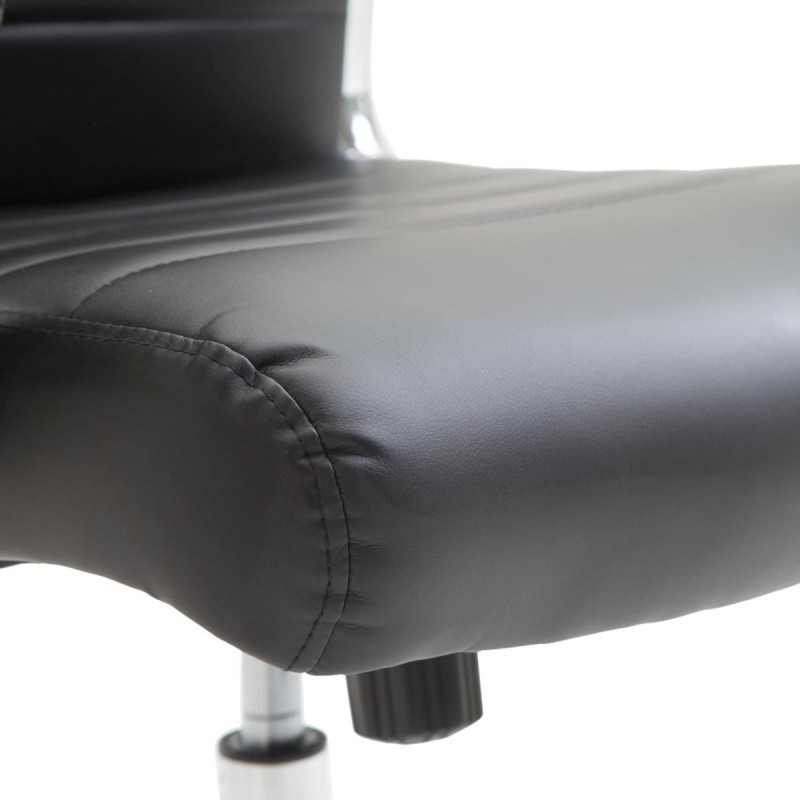 Silla de Oficina KOLMU, base de metal, piel negra