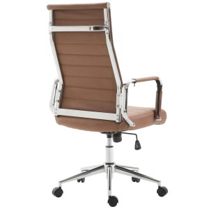 Silla de Oficina KOLMU, base de metal, piel negra