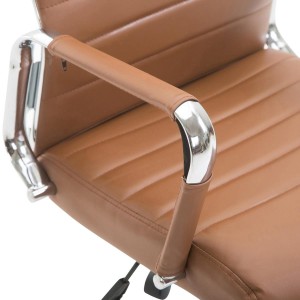 Silla de Oficina KOLMU, base de metal, piel negra