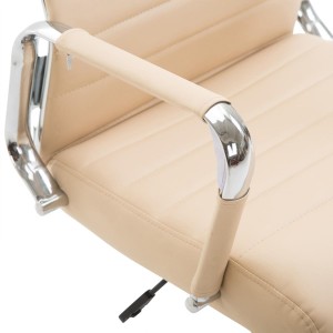 Silla de Oficina KOLMU, base de metal, piel negra