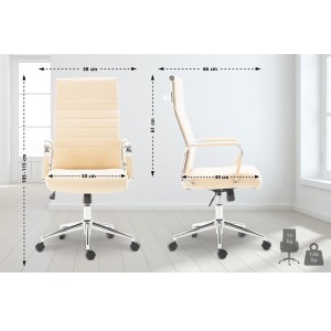 Silla de Oficina KOLMU, base de metal, piel negra