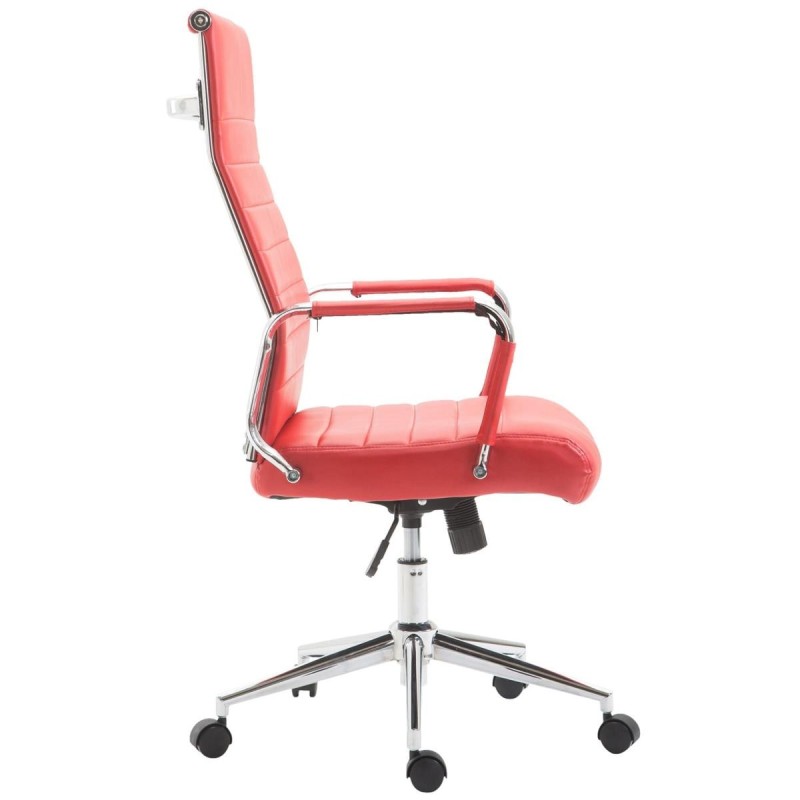 Silla de Oficina KOLMU, base de metal, piel negra