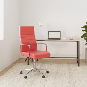 Silla de Oficina KOLMU, base de metal, piel negra