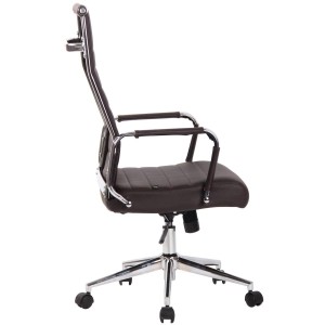Silla de Oficina KOLMU, base de metal, piel negra
