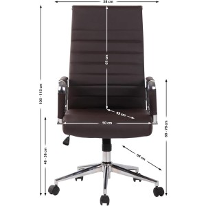 Silla de Oficina KOLMU, base de metal, piel negra