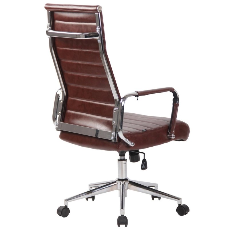 Silla de Oficina KOLMU, base de metal, piel negra