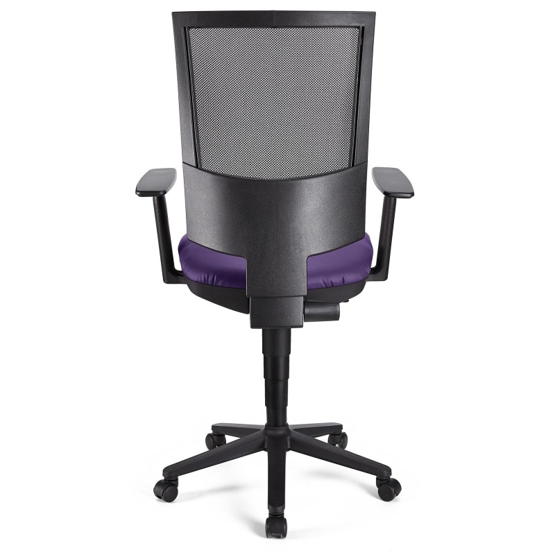 Silla de oficina PANDORA PLUS PIEL, gran acolchado, respaldo en malla, color negro