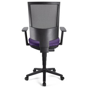 Silla de oficina PANDORA PLUS PIEL, gran acolchado, respaldo en malla, color negro