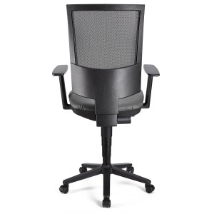 Silla de oficina PANDORA PLUS PIEL, gran acolchado, respaldo en malla, color negro