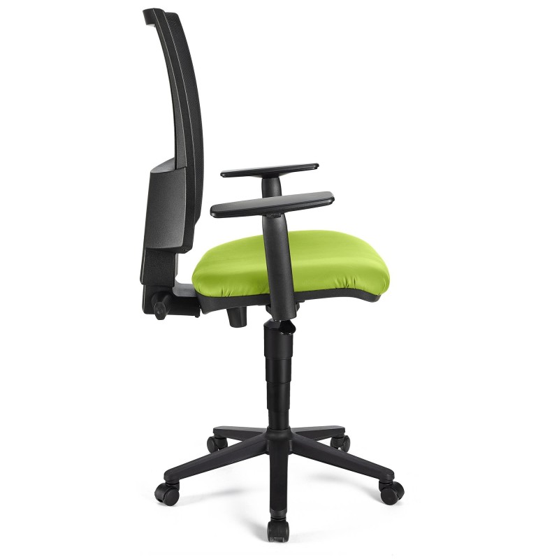 Silla de oficina PANDORA PLUS PIEL, gran acolchado, respaldo en malla, color negro