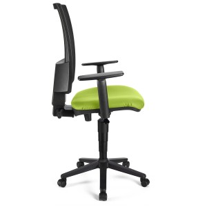 Silla de oficina PANDORA PLUS PIEL, gran acolchado, respaldo en malla, color negro