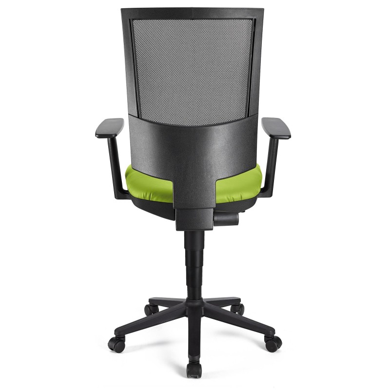 Silla de oficina PANDORA PLUS PIEL, gran acolchado, respaldo en malla, color negro